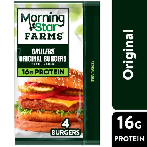 MorningStar Farms Grillers Original Plant Based Burgers, 4 count, 9 oz