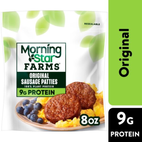 MorningStar Farms Original Vegan Sausage Patties, 6 count, 8 oz