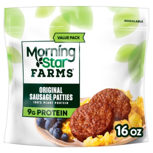 MorningStar Farms Original Vegan Sausage Patties Value Pack, 12 count, 16 oz