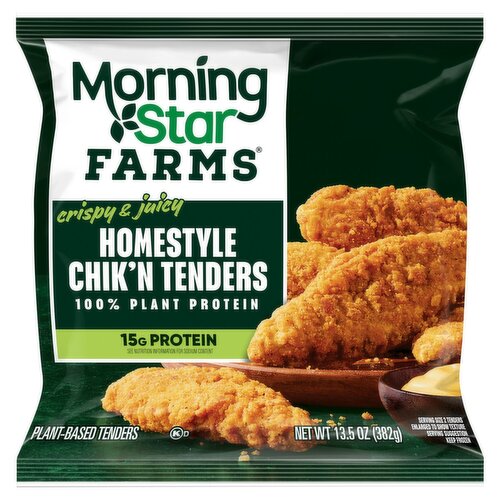 MorningStar Farms Crispy & Juicy Homestyle Chik'n Plant-Based Tenders, 13.5 oz