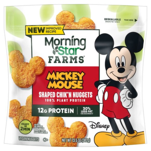 MorningStar Farms Mickey Mouse Shaped Chik'n Vegan Nuggets, 13.5 oz