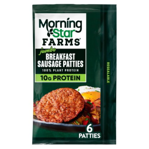 MorningStar Farms Jumbo Breakfast Sausage Patties, 6 count, 11.8 oz