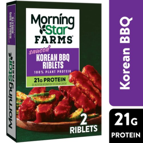 Morning Star Farms Sauced Korean BBQ Vegan Riblets, 2 count, 10 oz