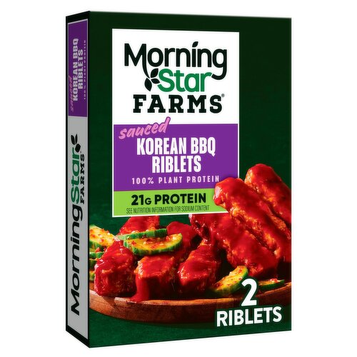 Morning Star Farms Sauced Korean BBQ Vegan Riblets, 2 count, 10 oz