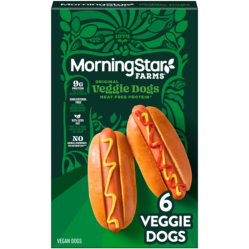 MorningStar Farms Original Veggie Vegan Dogs, 6 count, 8.4 oz