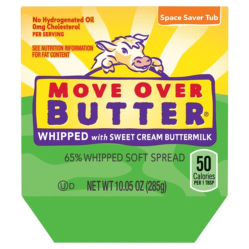 Move Over Butter 65% Whipped Soft Spread with Sweet Cream Buttermilk, 10.05 oz