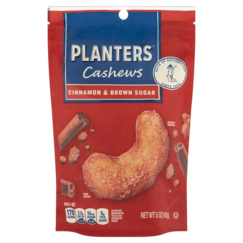 Planters Cinnamon & Brown Sugar Cashews, 5 oz