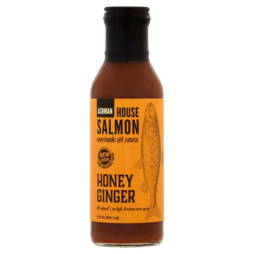 Ashman House Salmon Honey Ginger Marinade and Sauce, 12 fl oz