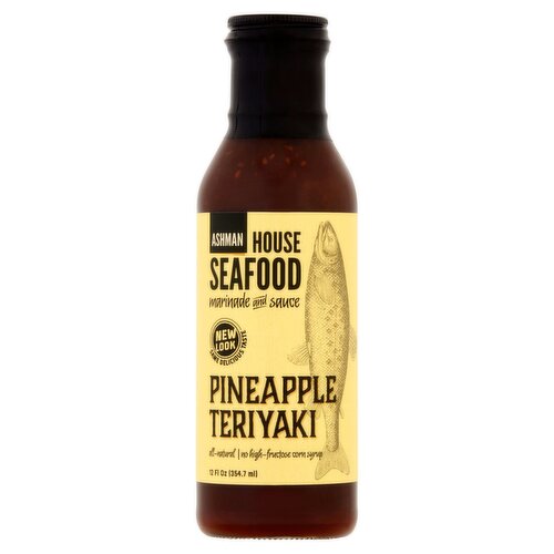 Ashman House Seafood Pineapple Teriyaki Marinade and Sauce, 12 fl oz