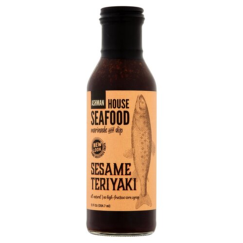 Ashman House Seafood Sesame Teriyaki Marinade and Dip, 12 fl oz