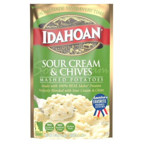 Idahoan Sour Cream & Chives Mashed Potatoes, 4 oz