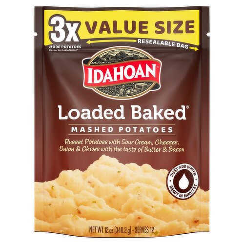 Idahoan Loaded Baked Mashed Potatoes Value Size, 12 oz