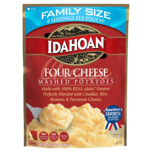 Idahoan Four Cheese Mashed Potatoes Family Size, 8 oz