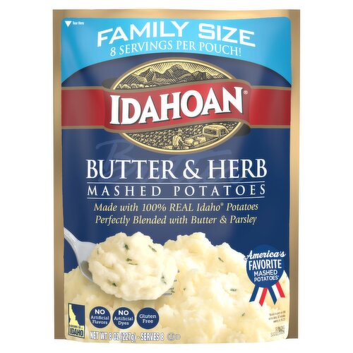 Idahoan Butter & Herb Mashed Potatoes Family Size, 8 oz