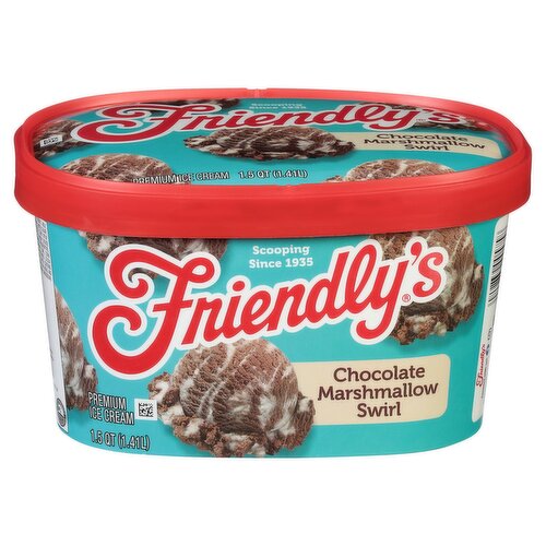 Friendly's Chocolate Marshmallow Swirl Premium Ice Cream, 1.5 qt