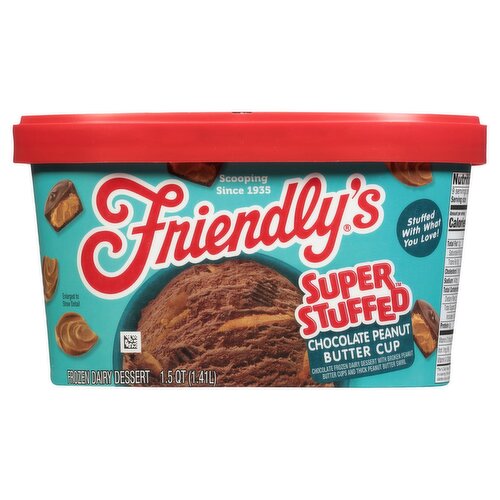 Friendly's Super Stuffed Chocolate Peanut Butter Cup Frozen Dairy Dessert, 1.5 qt