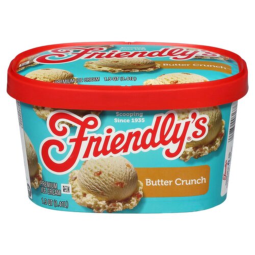 Friendly's Butter Crunch Premium Ice Cream, 1.5 qt