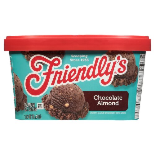 Friendly's Chocolate Almond Premium Ice Cream, 1.5 qt