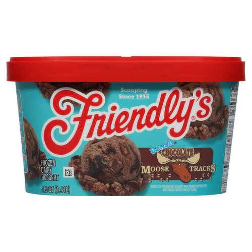 Friendly's Denali Moose Tracks Chocolate Frozen Dairy Dessert, 1.5 qt