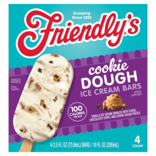 Friendly's Cookie Dough Ice Cream Bars, 2.5 fl oz, 4 count