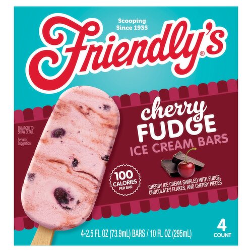 Friendly's Cherry Fudge Ice Cream Bars, 2.5 fl oz, 4 count