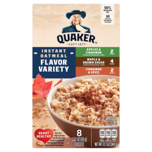 Quaker Flavor Variety Instant Oatmeal, 1.51 oz, 8 count