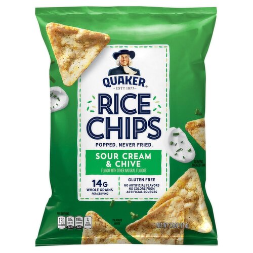 Quaker Sour Cream & Chive Rice Chips, 2.5 oz