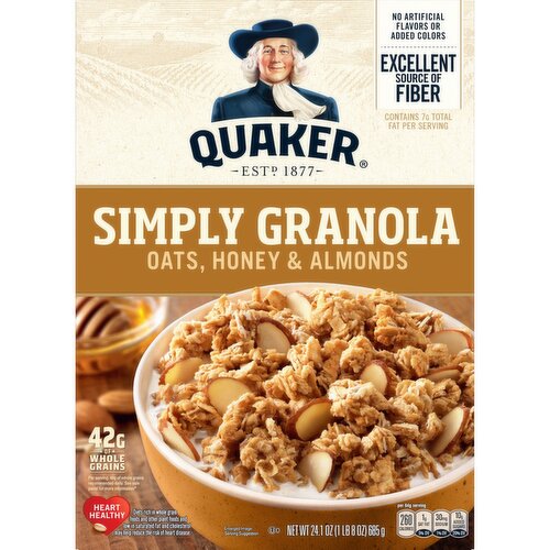 Quaker Simply Granola Oats Honey & Almonds 24.1 Oz