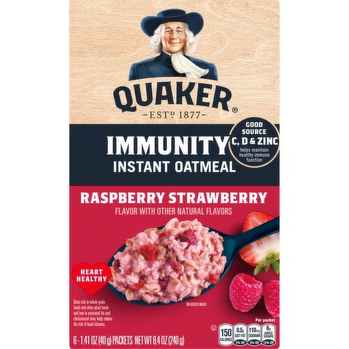 Quaker Instant Oatmeal Fruit Fusion Raspberry Strawberry 8.4 Oz 6 Count