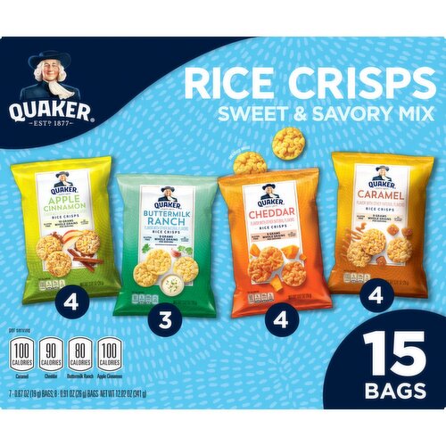 Quaker Rice Crisps Sweet & Savory Mix Variety 12.02 Oz, 15 Count