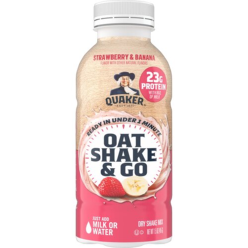 Quaker Oat Shake & Go Dry Shake Mix Strawberry & Banana, 1.5 Oz