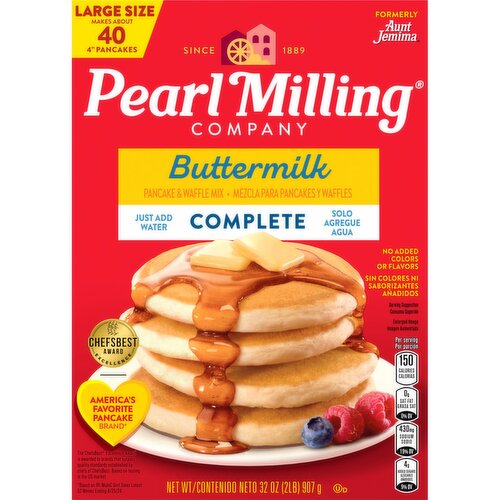 Pearl Milling Company Complete Buttermilk Pancake & Waffle Mix Large Size, 32 oz