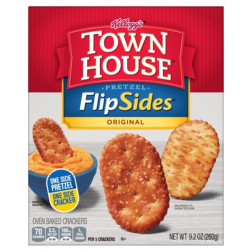 Kellogg's Town House Pretzel Flip Sides Original Oven Baked Crackers, 9.2 oz