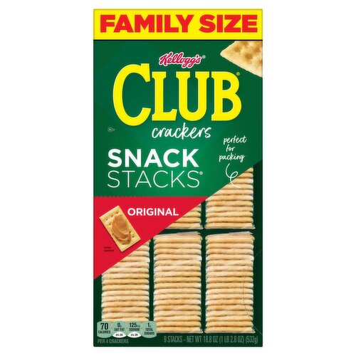 Kellogg's Club Snack Stacks Original Crackers Family Size, 9 count, 18.8 oz