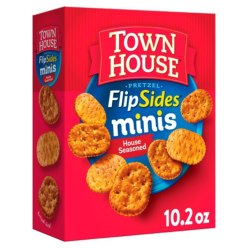 Town House Pretzel Flip Sides Minis House Seasoned Oven Baked Crackers, 10.2 oz