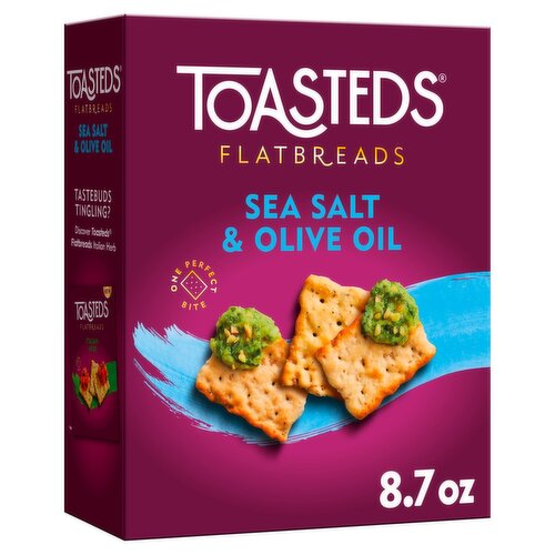 Toasteds Sea Salt & Olive Oil Oven Baked Crackers, 8.7 oz