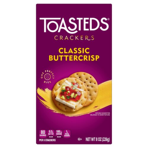 Toasteds Classic Buttercrisp Crackers, 8 oz