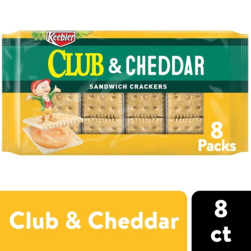 Keebler Club & Cheddar Sandwich Crackers, 1.38 oz, 8 count