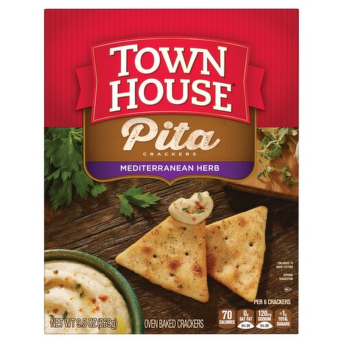 Town House Mediterranean Herb Pita Crackers, 9.5 oz