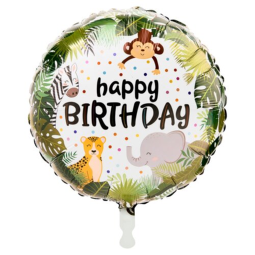 Happy Birthday Jungle Foil Balloon, 18 in, 1 count