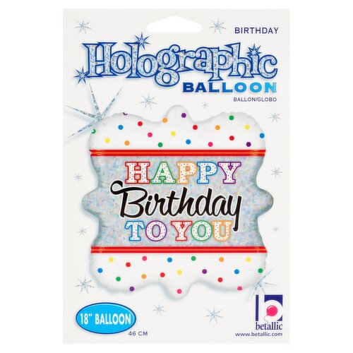 Betallic 18" Holographic Happy Birthday To You Balloon