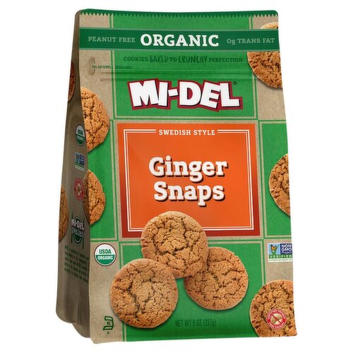 Mi-Del Organic Swedish Style Ginger Snaps Cookies, 8 oz