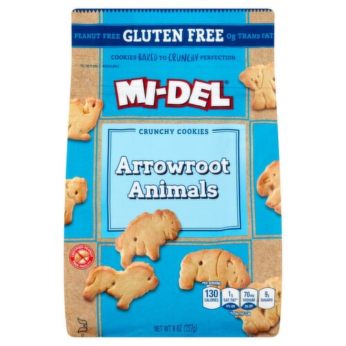 Mi-Del Gluten Free Arrowroot Animals Crunchy Cookies, 8 oz