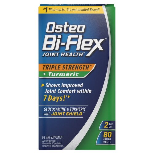 Osteo Bi-Flex Triple Strength Glucosamine & Turmeric with Joint Shield Dietary Supplement, 80 count