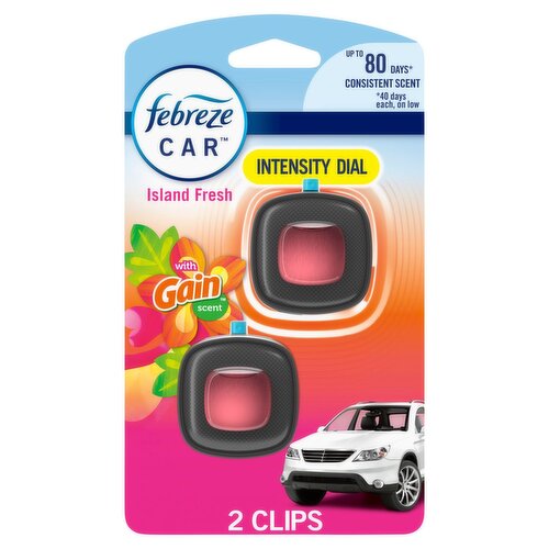 Febreze Car Island Fresh Air Freshener Vent Clips, 0.06 fl oz, 2 count