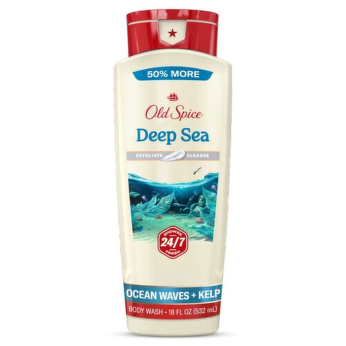 Old Spice Men's Body Wash Deep Cleanse with Deep Sea Minerals, 24/7 Shower Fresh, 18 oz