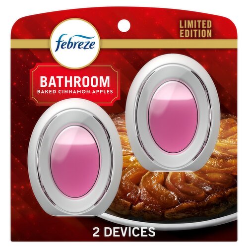 Febreze Bathroom Baked Cinnamon Apples Air Freshener Limited Edition, 0.25 fl oz, 2 count