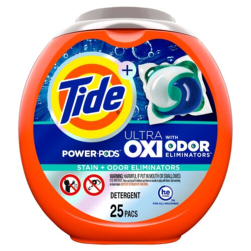 Tide Plus Power Pods Ultra Oxi with Odor Eliminators Detergent, 25 count, 42 oz