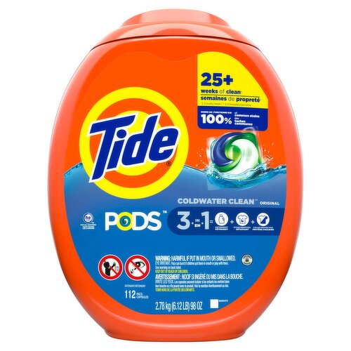 Tide Pods Coldwater Clean Original Detergent, 112 count, 98 oz