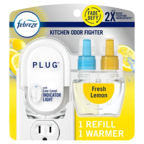 Febreze Plug Kitchen Odor Fighter Scented Oil Refill, 0.87 fl oz, 2 count